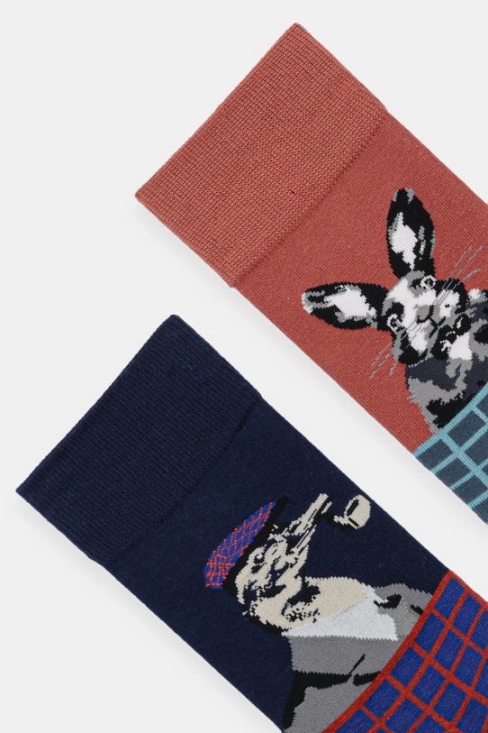 Skarpetki bawełniane męskie z motywem zwierzęcym (2-pack) RW25-LGM605 multicolor RW25