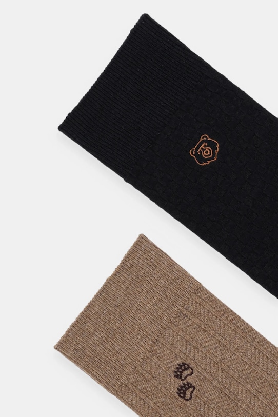 Skarpetki bawełniane męskie z ozdobnym haftem (2-pack) RW25-LGM616 multicolor RW25