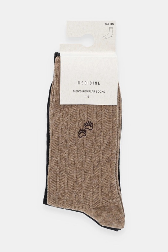 Odzież Skarpetki bawełniane męskie z ozdobnym haftem (2-pack) RW25-LGM616 multicolor