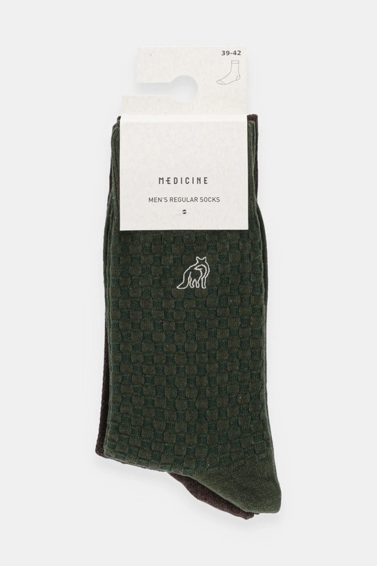 Odzież Skarpetki bawełniane męskie z ozdobnym haftem (2-pack) RW25-LGM617 multicolor