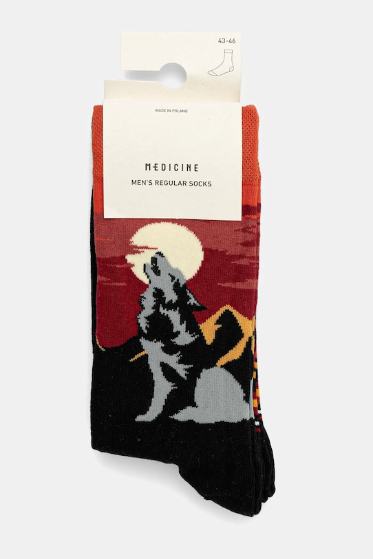 Skarpetki bawełniane męskie wzorzyste (2-pack) skarpetki długie multicolor RW25-LGM700