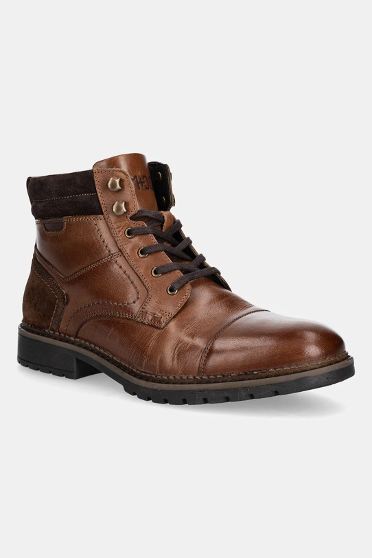 Buty wysokie męskie skórzane RW25-OBM701 brązowy RW25
