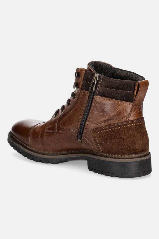 Buty wysokie męskie skórzane brązowy RW25-OBM701
