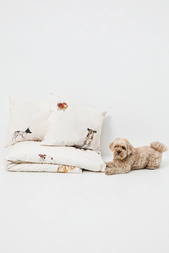 Komplet pościeli bawełnianej z okazji Dnia Psa – Zofia Różycka x Medicine RW25-PCU450 beżowy