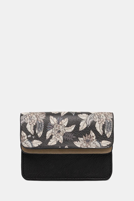 Portfel damski ze skóry ekologicznej wzorzyste czarny RW25.PFD102
