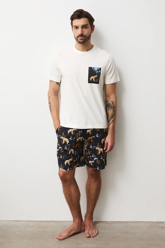 Medicine piżama bawełniana RW25-PJM601 beżowy RW25