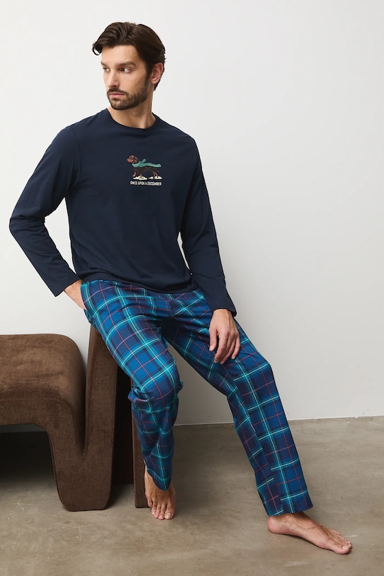 Medicine piżama bawełniana wzorzyste granatowy RW25-PJMA01