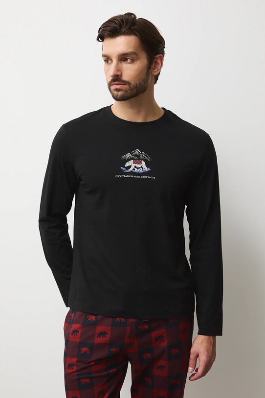 Medicine piżama bawełniana RW25-PJMA06 czarny RW25