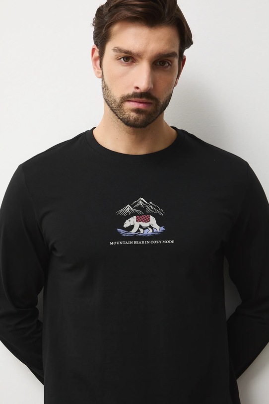 Medicine piżama bawełniana RW25-PJMA06 czarny