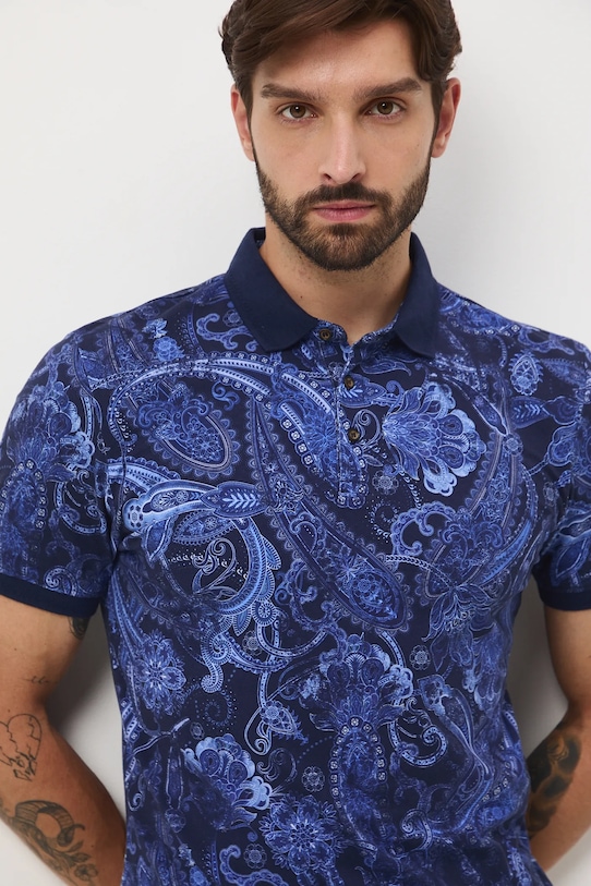 Medicine polo wzorzyste niebieski RW25-POM050