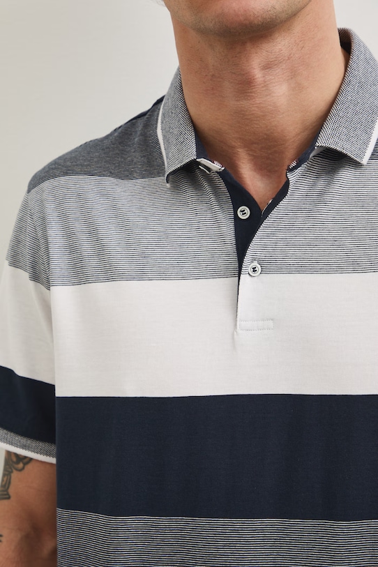 Pánské pruhované polo tričko RW25-POM102 námořnická modř