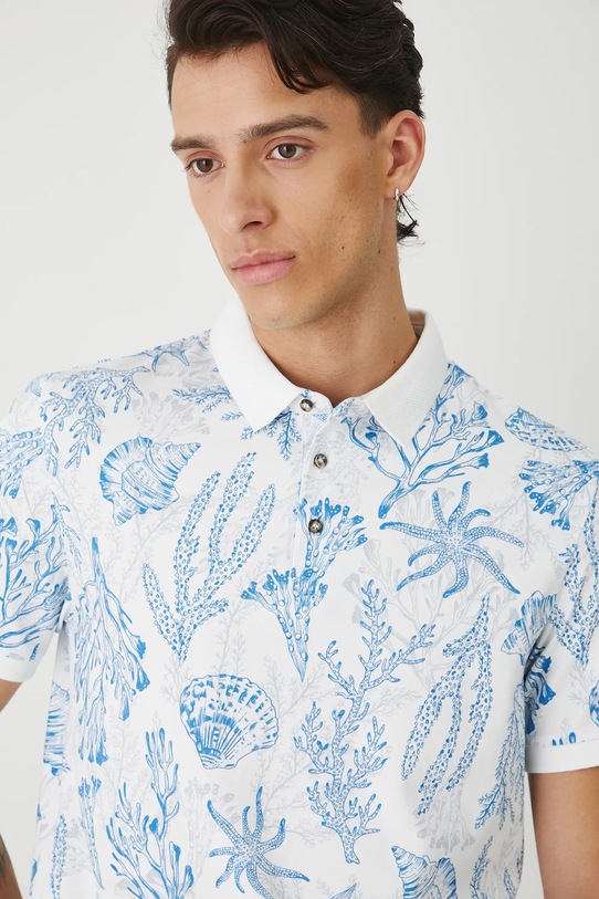 Medicine polo męskie bawełniane z elastanem biały RW25-POM103