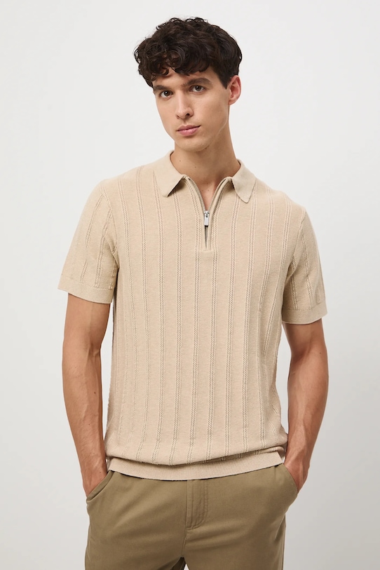 Medicine polo bawełniane bawełna beżowy RW25-POM302