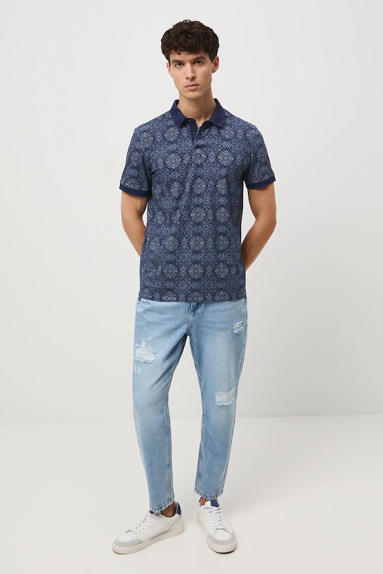 Medicine polo de bumbac RW25-POM303 bleumarin RW25