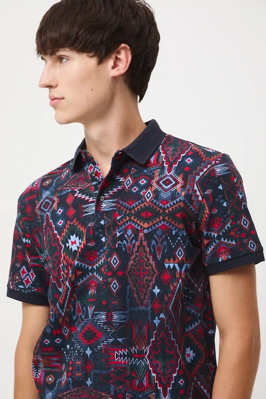 Medicine polo wzorzyste granatowy RW25-POM401