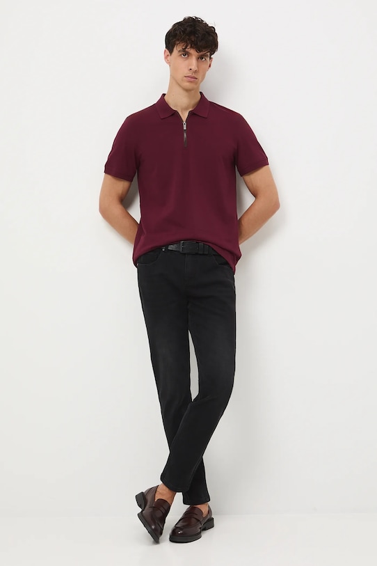 Polo tričko Medicine slim burgundské RW25-POM404