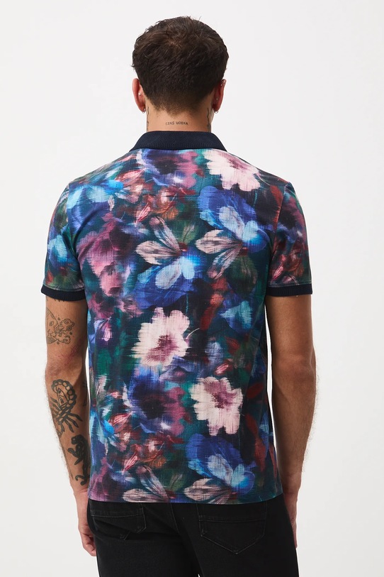 Odzież Polo bawełniane męskie z elastanem w kwiaty RW25-POM502 multicolor