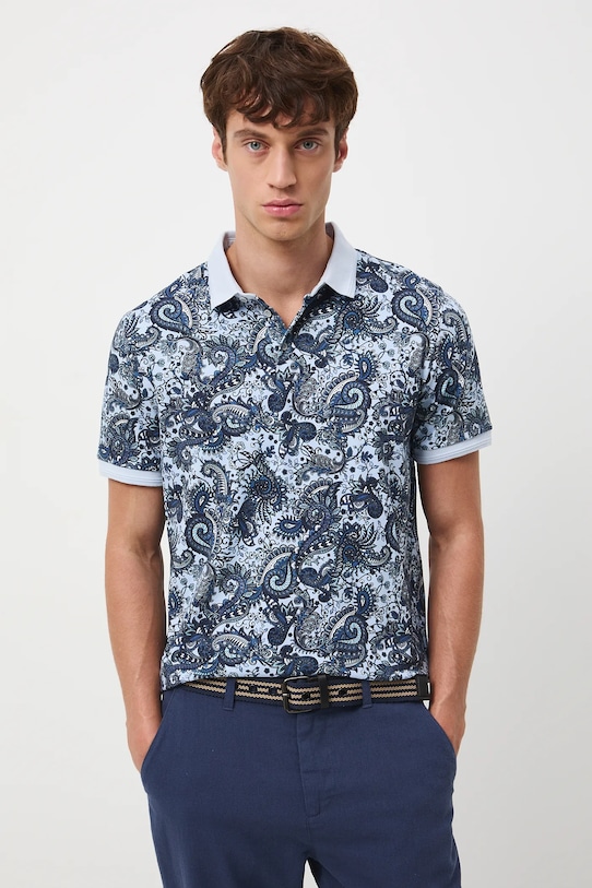 Medicine polo de bumbac albastru RW25-POM701