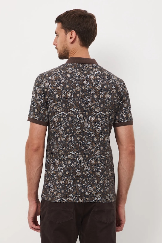 Odzież Polo bawełniane męskie z elastanem wzorzyste RW25-POM901 brązowy