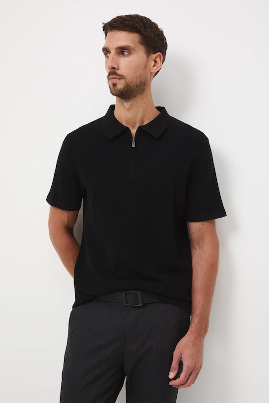 Medicine tricou polo regular negru RW25-POMA11