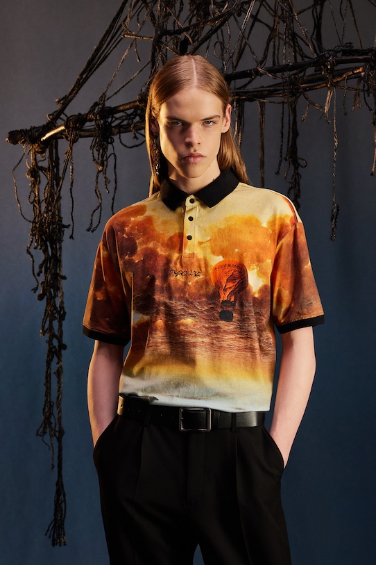 Polo męskie z kolekcji Zdzisław Beksiński x Medicine aplikacja multicolor RW25-POMA50