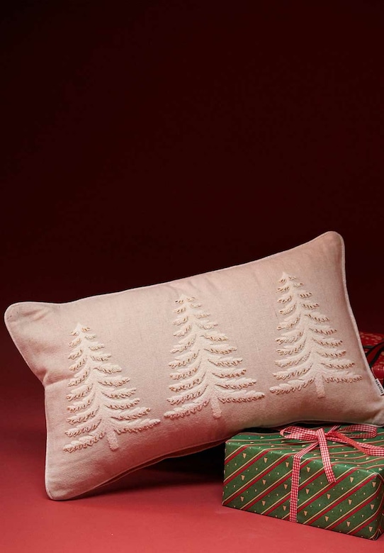 Poszewka dekoracyjna na poduszkę z aplikacją 35 x 60 cm beżowy RW25-PSU838