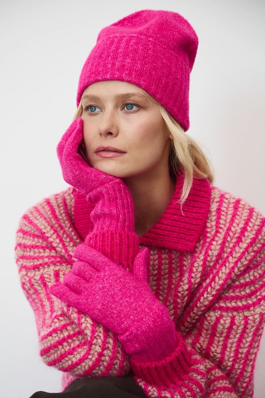 Medicine rękawiczki z domieszką wełny różowy RW25-RED708