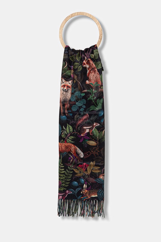 Szal damski z motywem roślinnym i zwierzęcym tkanina multicolor RW25-SAD400