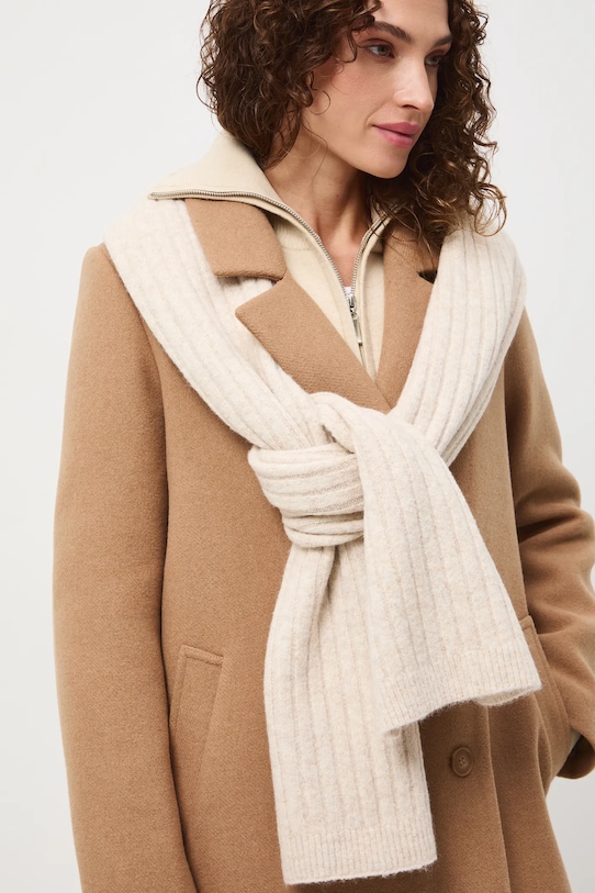 Medicine szal z domieszką wełny melanż beżowy RW25-SAD700