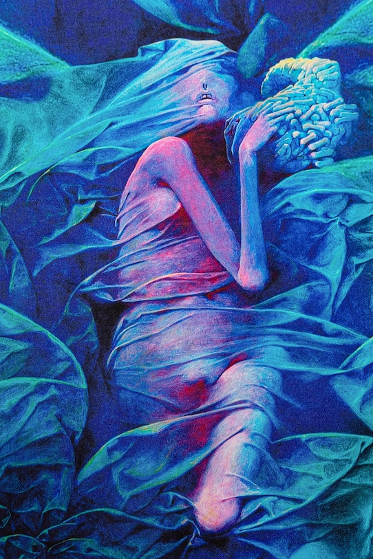 Akcesoria Chusta jedwabna damska z kolekcji Zdzisław Beksiński x Medicine RW25-SADA50 multicolor