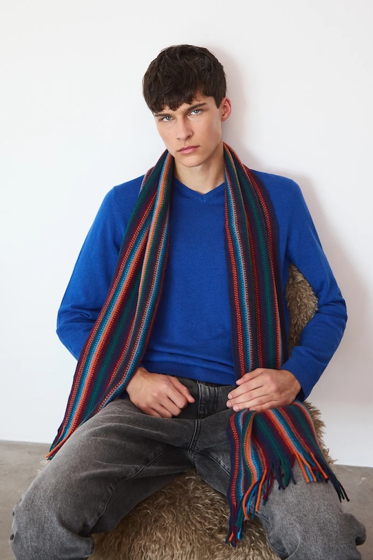 Medicine szal z domieszką wełny multicolor RW25-SAM703