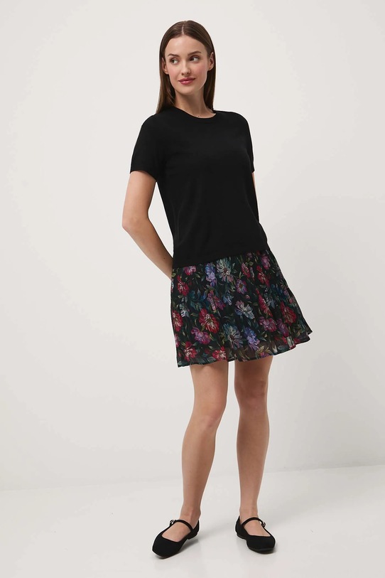 Spódnica damska mini wzorzysta RW25-SDD031 czarny RW25