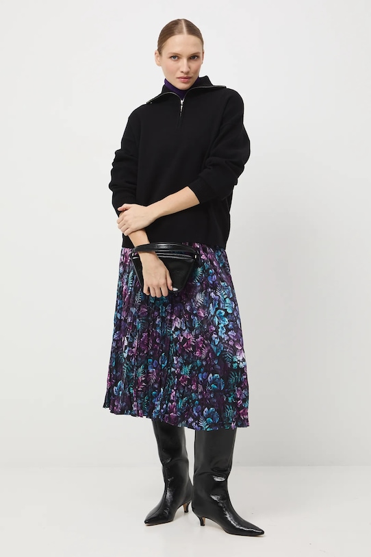 Spódnica damska maxi plisowana rozkloszowany czarny RW25-SDD071