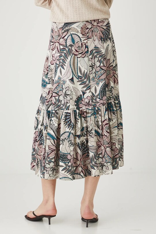 Odzież Spódnica z domieszką lnu damska maxi wzorzysta RW25.SDD106 multicolor