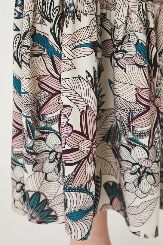 Spódnica z domieszką lnu damska maxi wzorzysta multicolor RW25.SDD106
