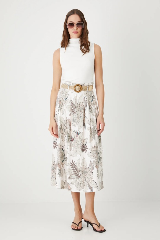 Spódnica damska maxi wzorzysta z wiskozy rozkloszowany multicolor RW25.SDD110