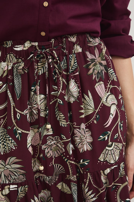 Sukně dámská mini z viskózy se vzorem RW25-SDD111 burgundské