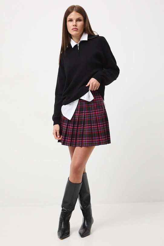 Spódnica damska mini w kratę rozkloszowany multicolor RW25-SDD603