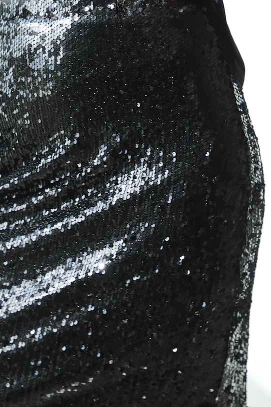 Spódnica damska midi z cekinami czarny RW25-SDD704