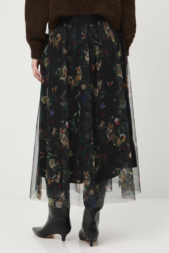 Odzież Spódnica damska midi wzorzysta RW25-SDD900 czarny