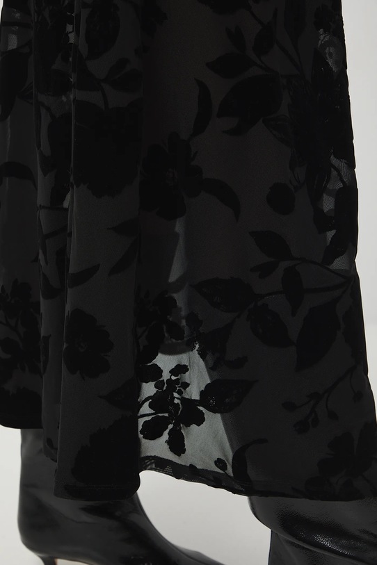 Sukňa maxi vzorovaná čierna RW25-SDDA06