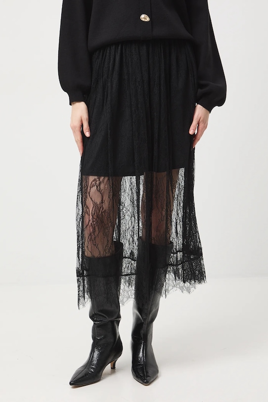 Sukňa maxi čipkovaná čierna RW25-SDDB04