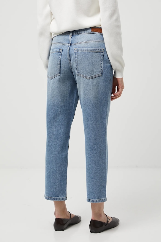 Odzież Jeansy bawełniane damskie boyfriend z efektem sprania RW25-SJD010 niebieski