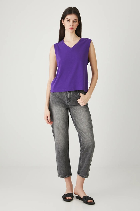 Jeansy damskie boyfriend z efektem sprania RW25-SJD011 szary RS26