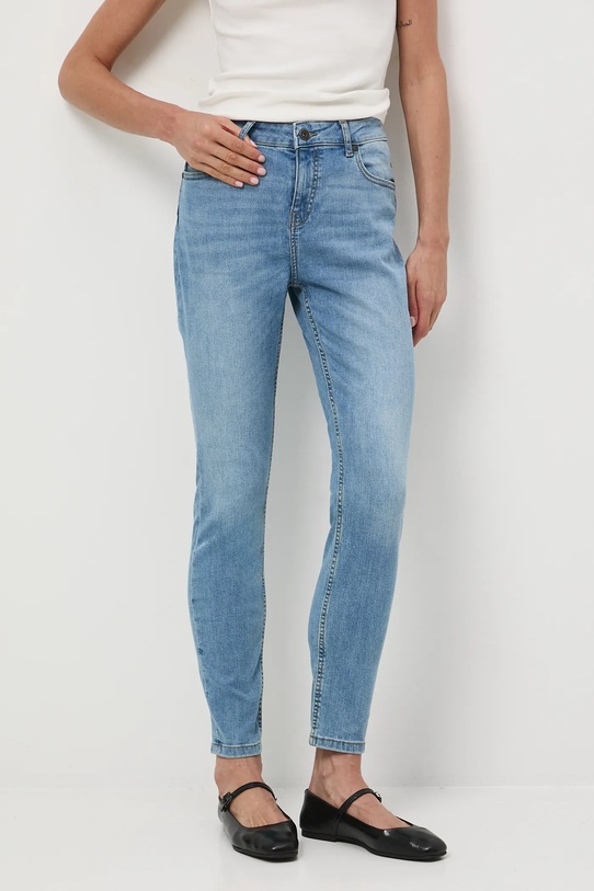 Jeansy damskie skinny z efektem sprania RW25-SJD030 niebieski RW25