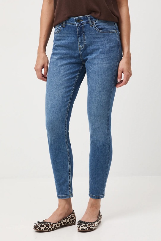 Jeansy damskie skinny z efektem sprania RW25-SJD030 niebieski RW25