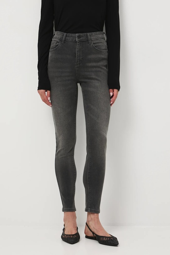 Jeansy damskie skinny z efektem sprania RW25-SJD031 szary RW25