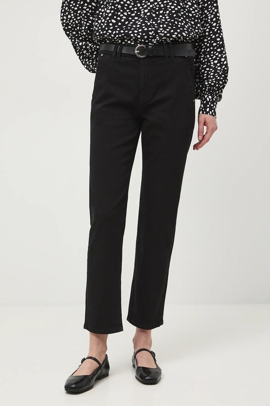 Jeansy damskie chino z paskiem czarny RW25-SJD303