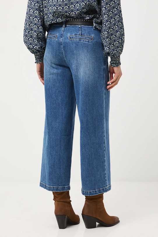 Odzież Jeansy damskie wide leg z efektem sprania RW25-SJD408 niebieski