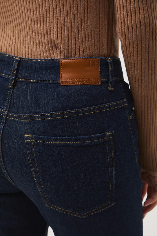 Jeansy damskie slim gładkie granatowy RW25-SJD500